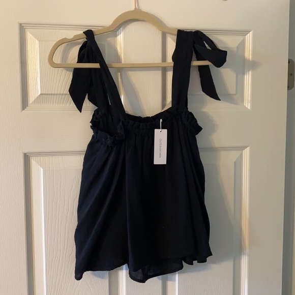 Outerknown Black Tie Sleeve Top - Picture 2 of 3